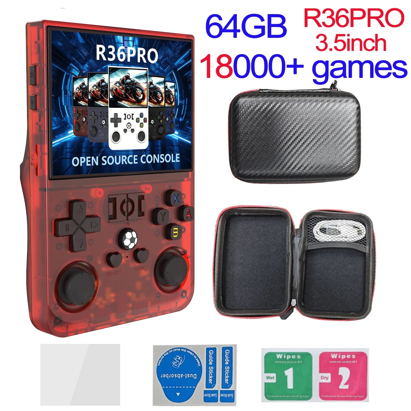 R36MAX Game Console 64GB 128GB 18000+GAMES Linux System 4.0 inch