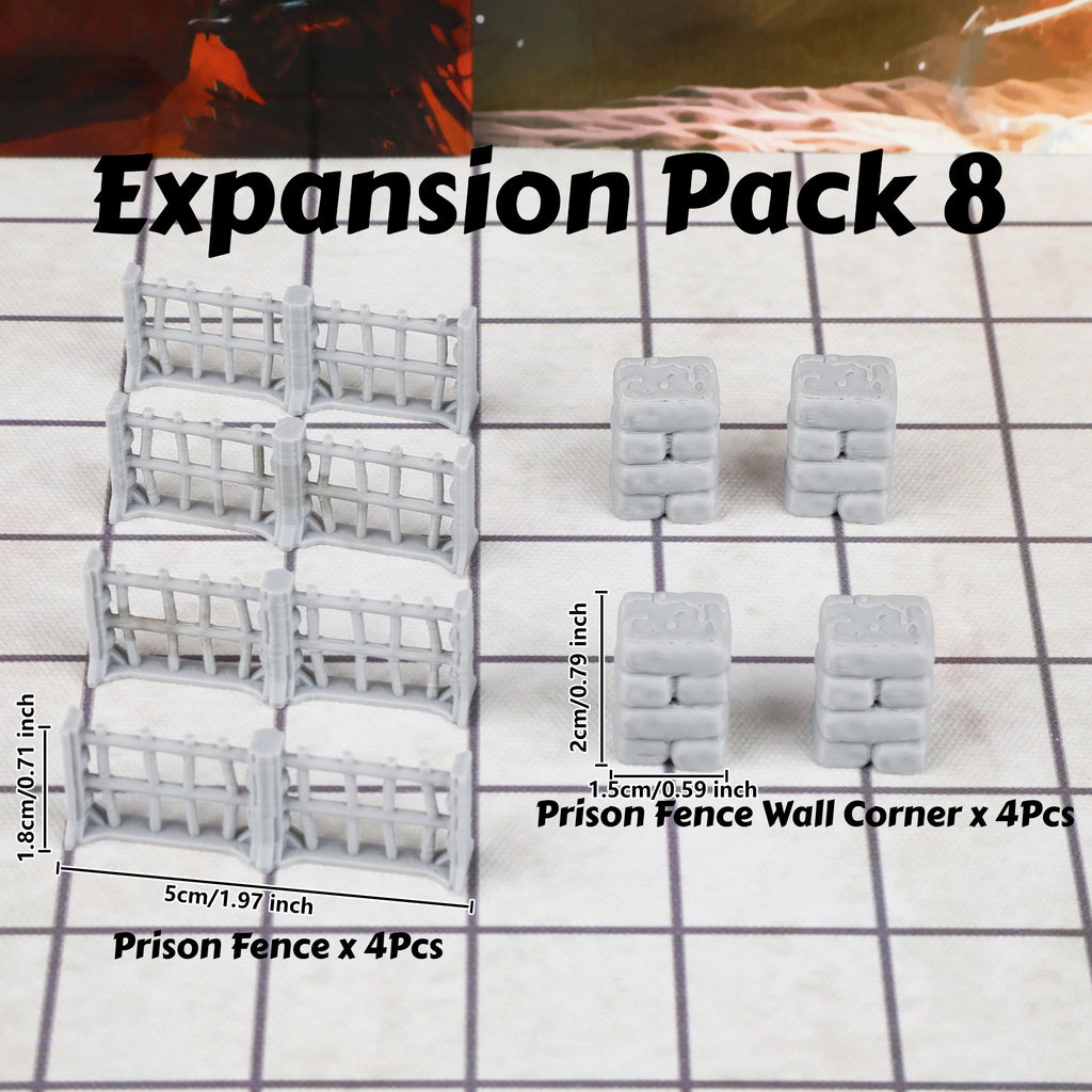 28mm Dungeon Walls Miniature Terrain Modular System, Terrain Building Accessories for Tabletop RPG Role Playing Game Scenes