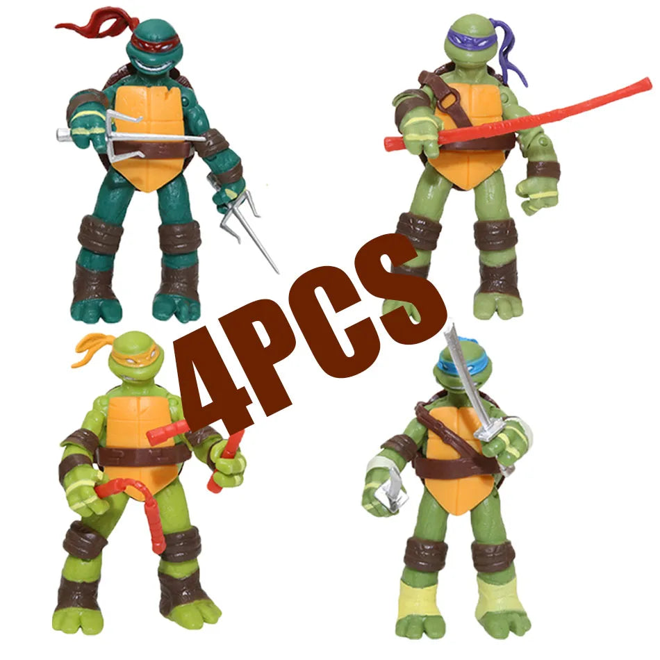 4pcs/Set Ninja Turtle Anime Figure Neca TMNT Limited Edition Action Figurine Statue Action Figurine Movable Model Toys Gifts