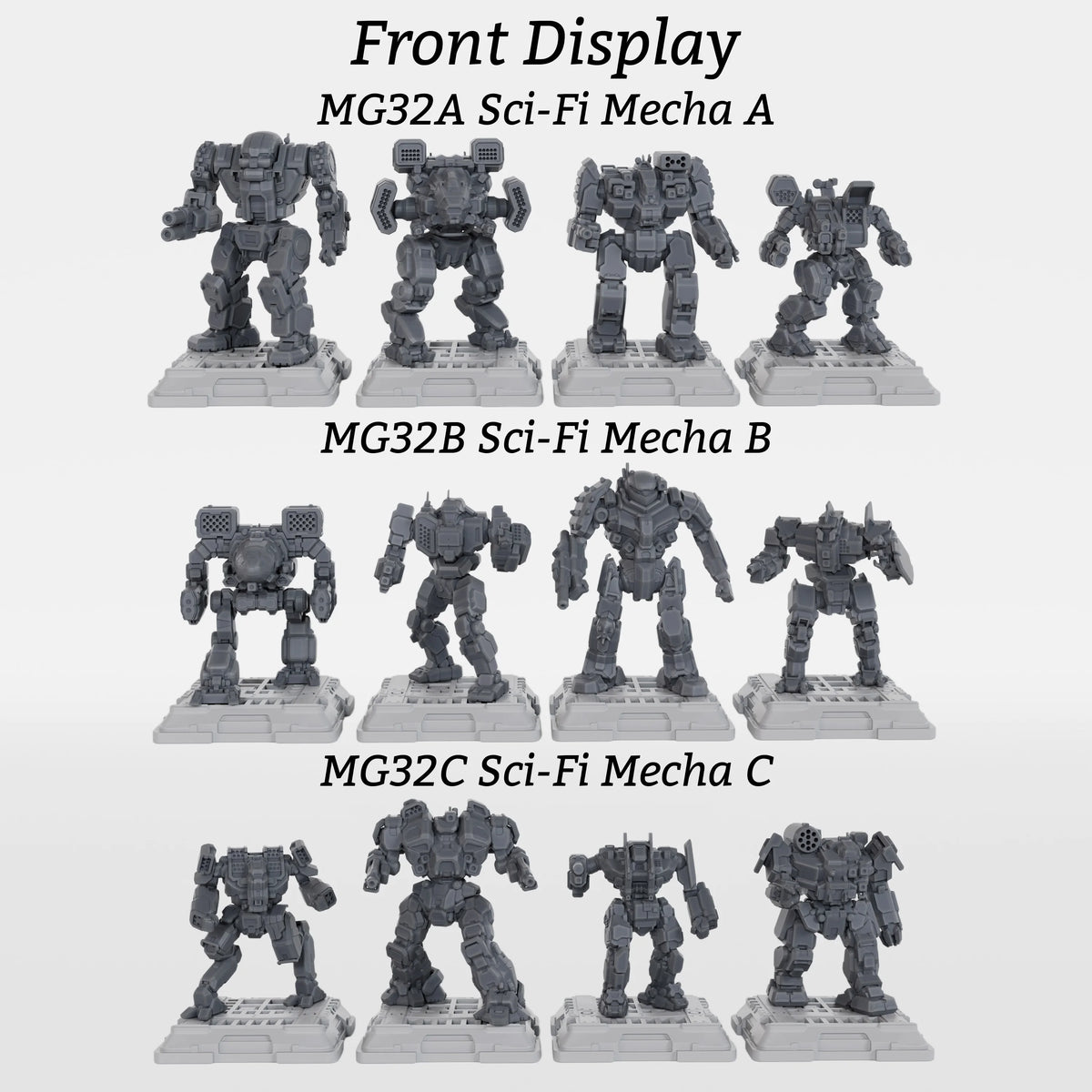 Sci-Fi Mecha Miniature Set, Futuristic Robot TTRPG Miniature Figures