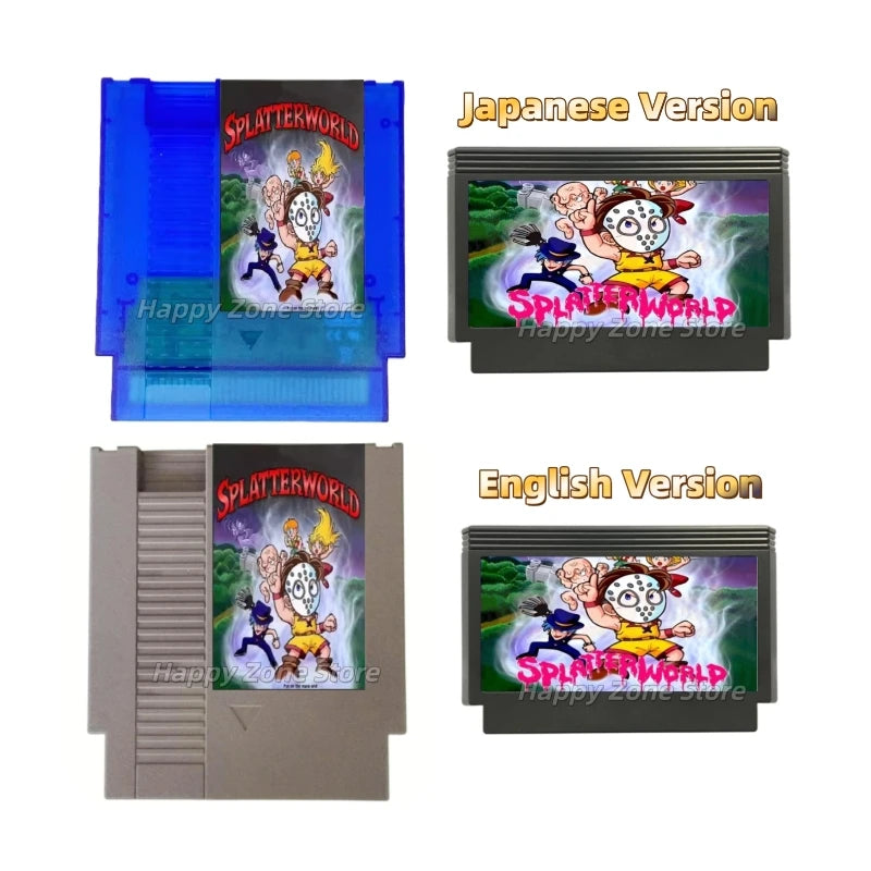 Splatter World English / Japanese Game Cartridge for FC / NES Console 60Pins / 72Pins Video Game Card