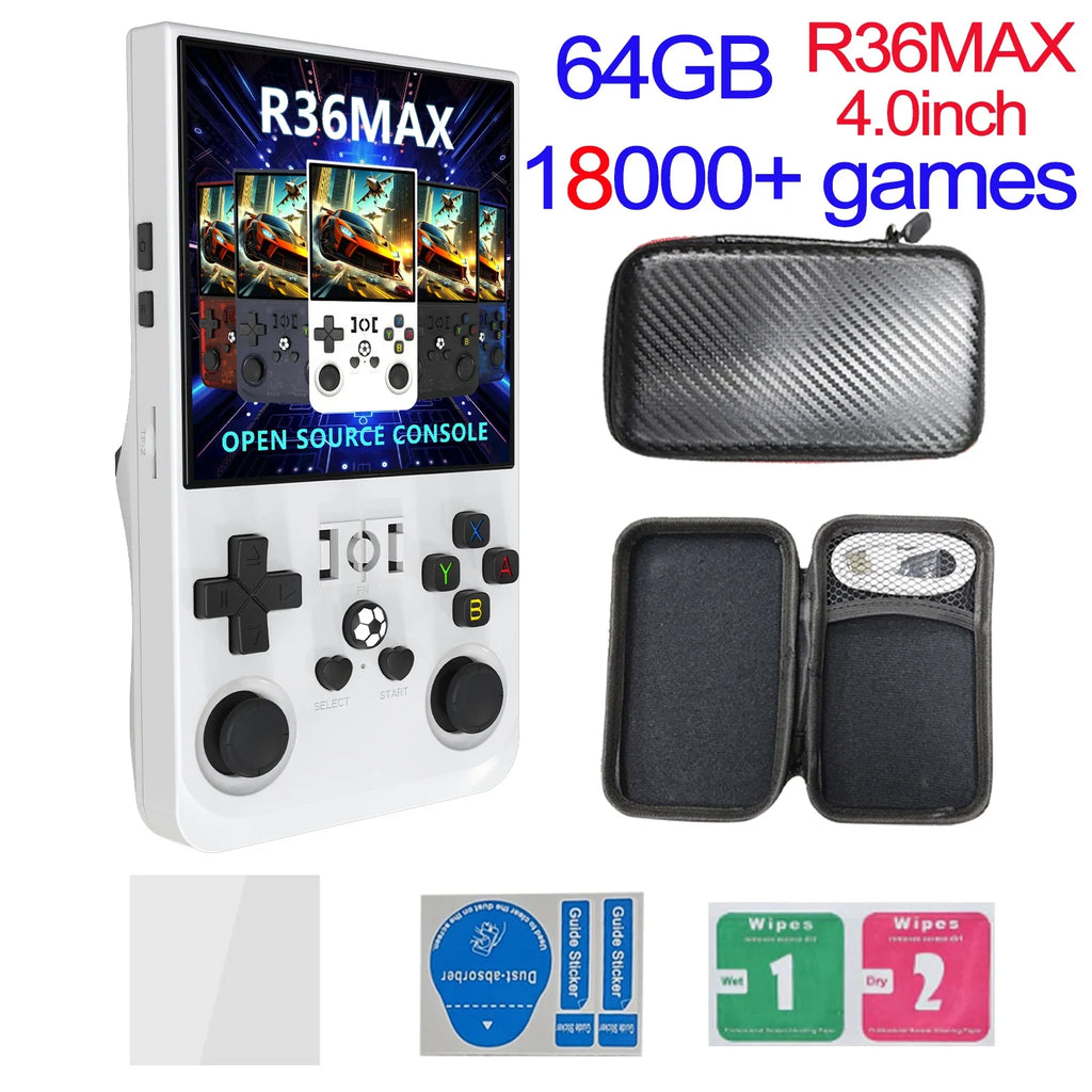 R36MAX Game Console 64GB 128GB 18000+GAMES Linux System 4.0 inch