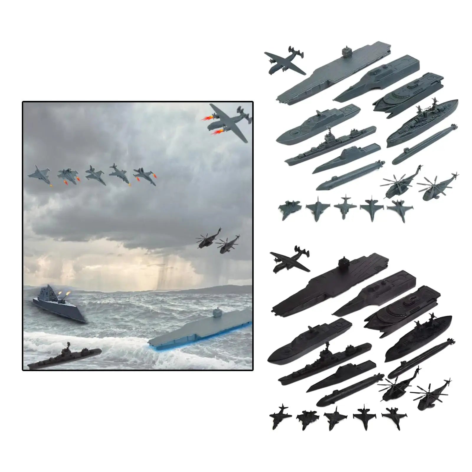 17x Naval Ship Assembly Kit Featuring Helicopter for Boys and Girls