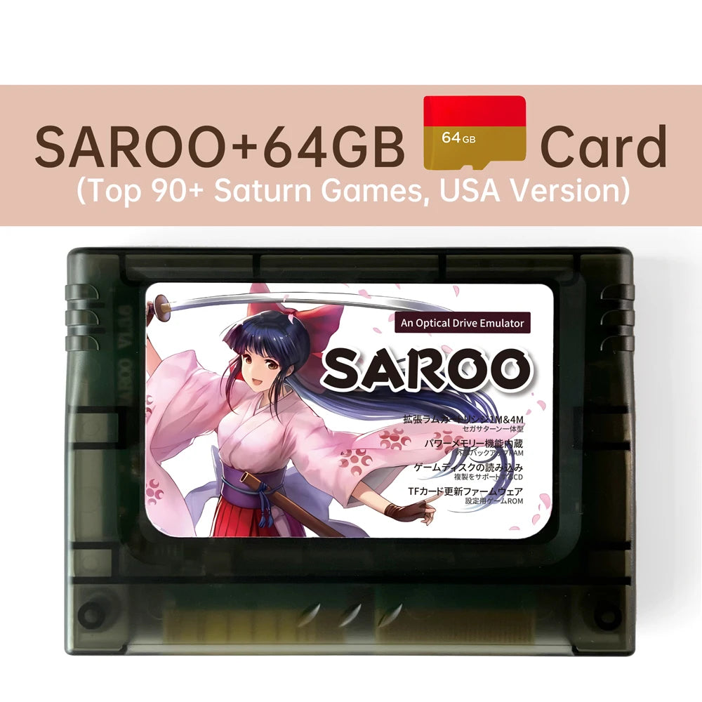 ENJOY SAROO Flashcart Region-free For Sega Saturn Viedo Console 0.8 Firm Support CD-ROM Emulated RAM Card Satiator ODE Fenrir