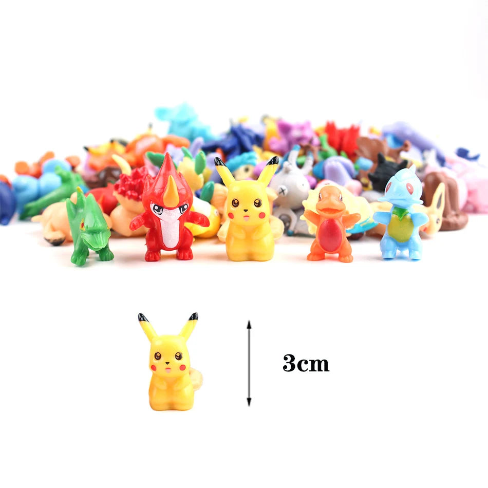 24-144 Pcs Pokemon Action Figure 2-3CM Not Repeating Mini Figures Model Toy Pikachu Anime Kids Collect Dolls Birthday Toy Gifts