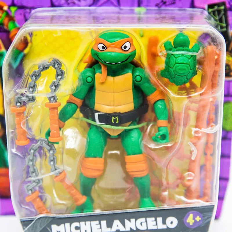 Teenage Mutant Ninja Turtles Action Figures Raphael Michelangelo Joint Movable Table Ornament Collectible Kids Birthday Gifts