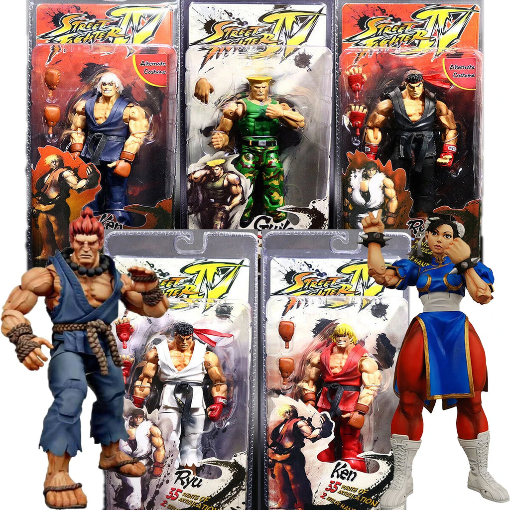 Neca Street Fighter, Ryu, Ken, Chun Li, Guile, Figures