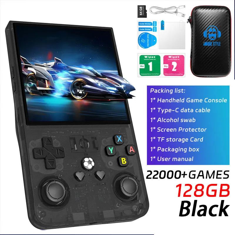 Open Source R36MAX Retro Handheld Video Game Console RK3326 Chip 64/128G 18000+Games Linux System Portable Pocket Game Player