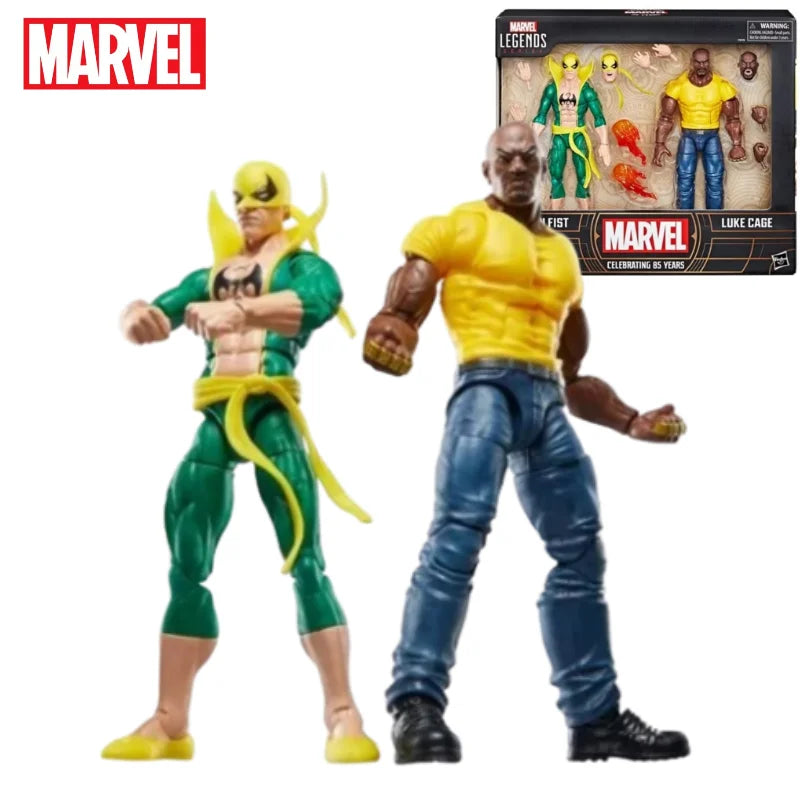 Original Comic Version Marvel Legends 85th Anniversary Iron Fist And Luke Cage Anime Figure Figurine Retro Collectible Model