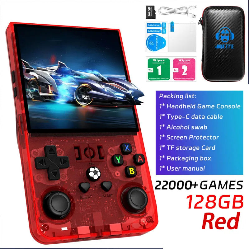 Open Source R36MAX Retro Handheld Video Game Console RK3326 Chip 64/128G 18000+Games Linux System Portable Pocket Game Player