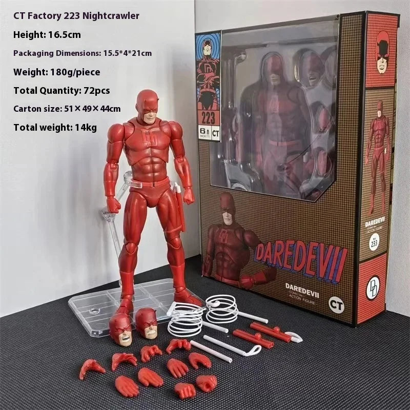 NEW CT Toys Daredevil Figure Mafex 223 SHF KO Daredevil Comic Version Action Figure PVC Figurine Statue Spiderman Colletion Gift