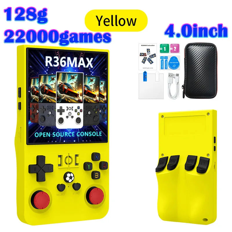 R36MAX Game Console 64GB 128GB 18000+GAMES Linux System 4.0 inch