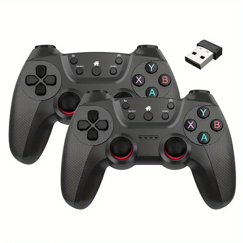 Wireless Game Controller, Plug and Play Gamepad with Dual Vibration & Turbo Burst Function, Ergonomic Anti-Slip Joystick Compatible with PS3, PC, Smart TV, TV Box