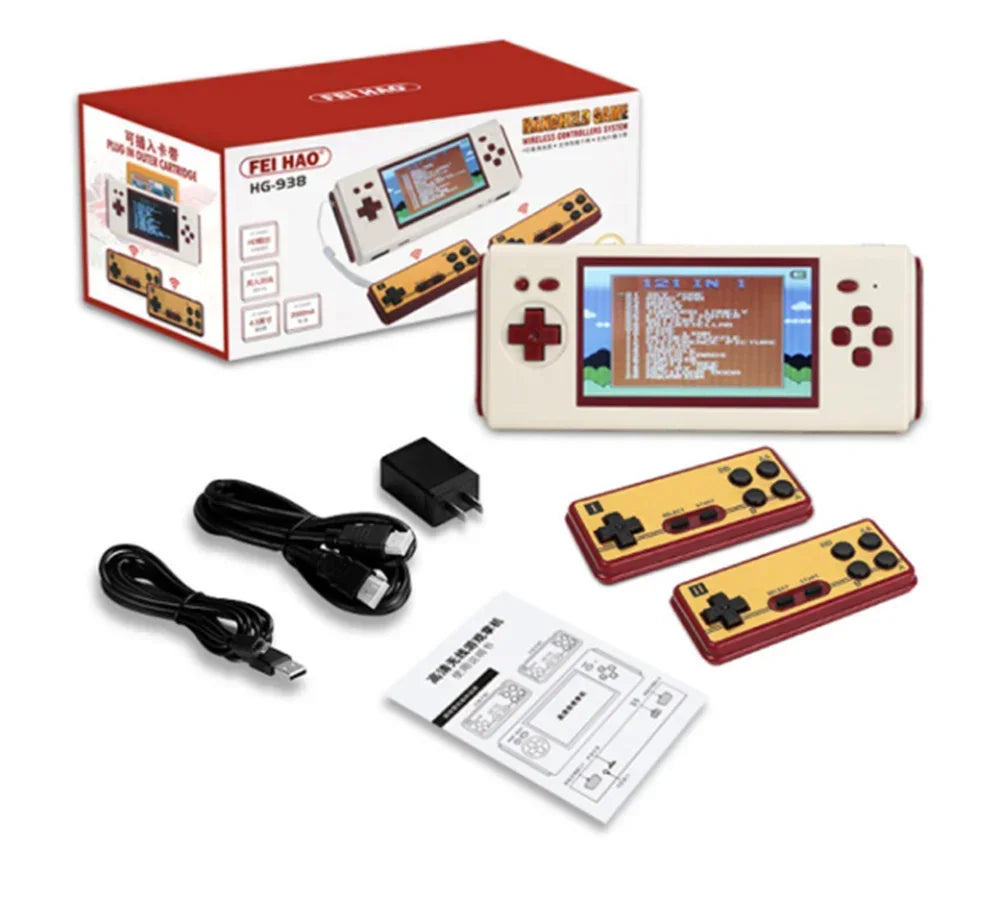 Handheld Game Console Nostalgic 4.3 Inch HD Large Screen Compatible With FC Yellow Multi Cartridge