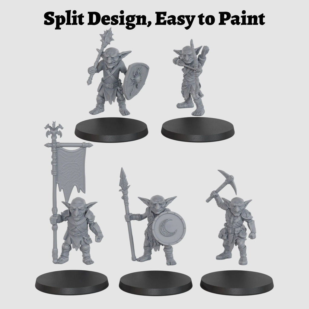 Fantasy Goblin Squad Miniatures - TTRPG Roleplay Figures, Goblin Raiders, Collectible Accessories for Village & Cave Encounters