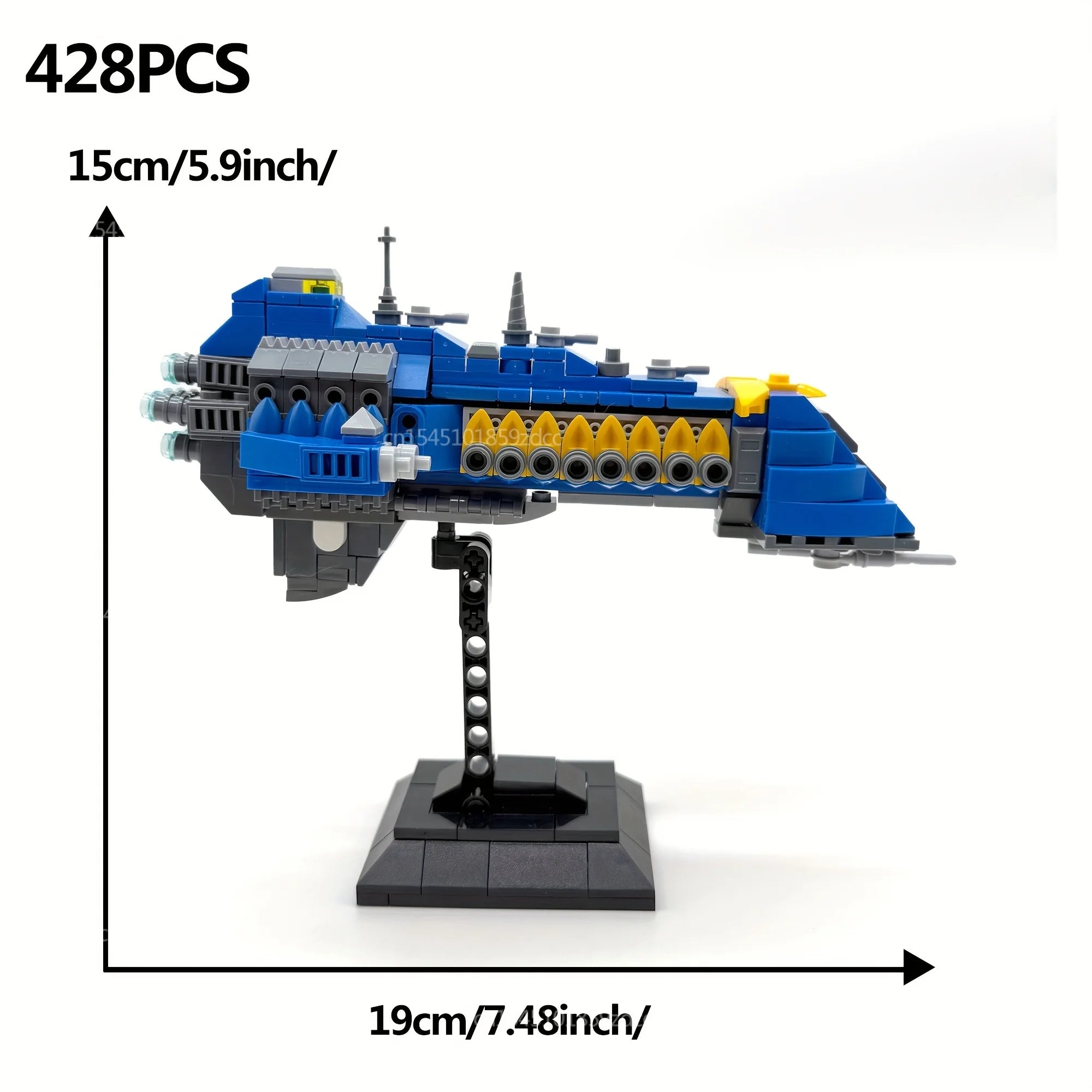 MOC Game Heavy Cruiser Class Battleship Model 428PCS Building Blocks Weapon Warship MOC-185374 Idea Set Aldult Bricks Toys Gift