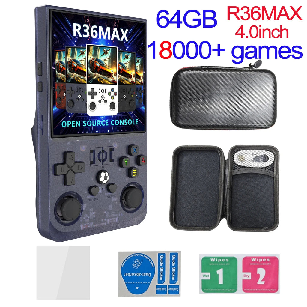 R36MAX Game Console 64GB 128GB 18000+GAMES Linux System 4.0 inch