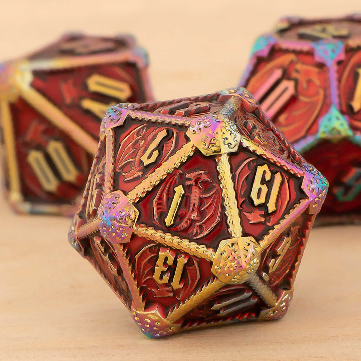 Metal Dice Set, 7 Piece Polyhedral Role Playing RPG D and D Dice D20 D12 D10 D8 D6 D4