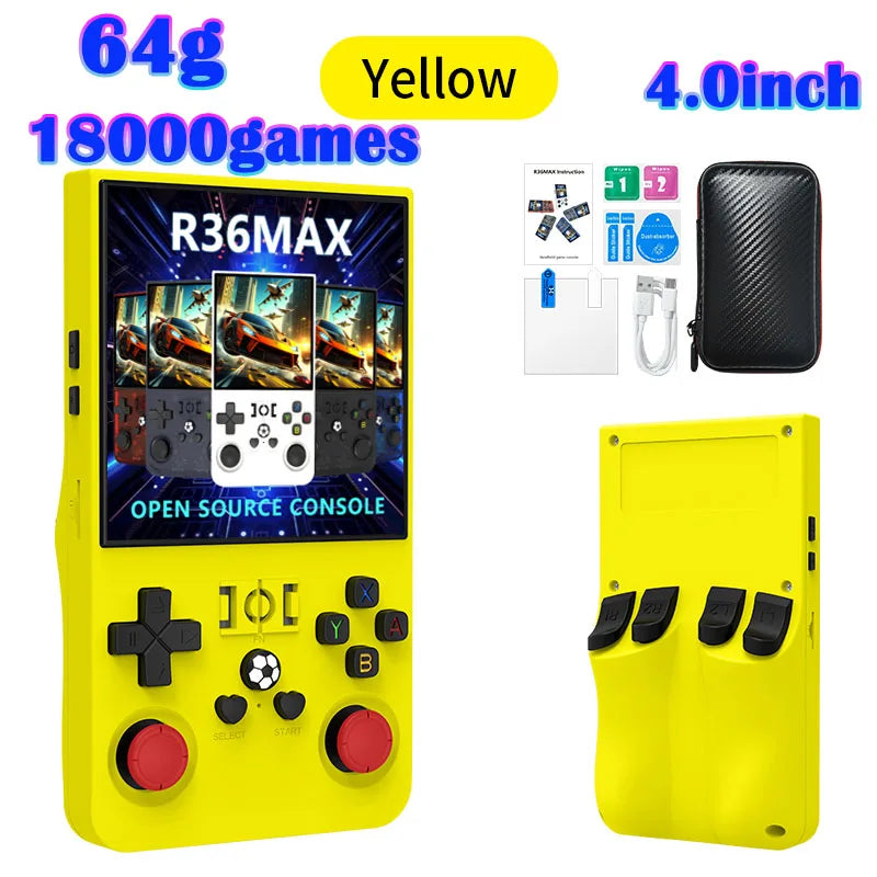 R36MAX Game Console 64GB 128GB 18000+GAMES Linux System 4.0 inch