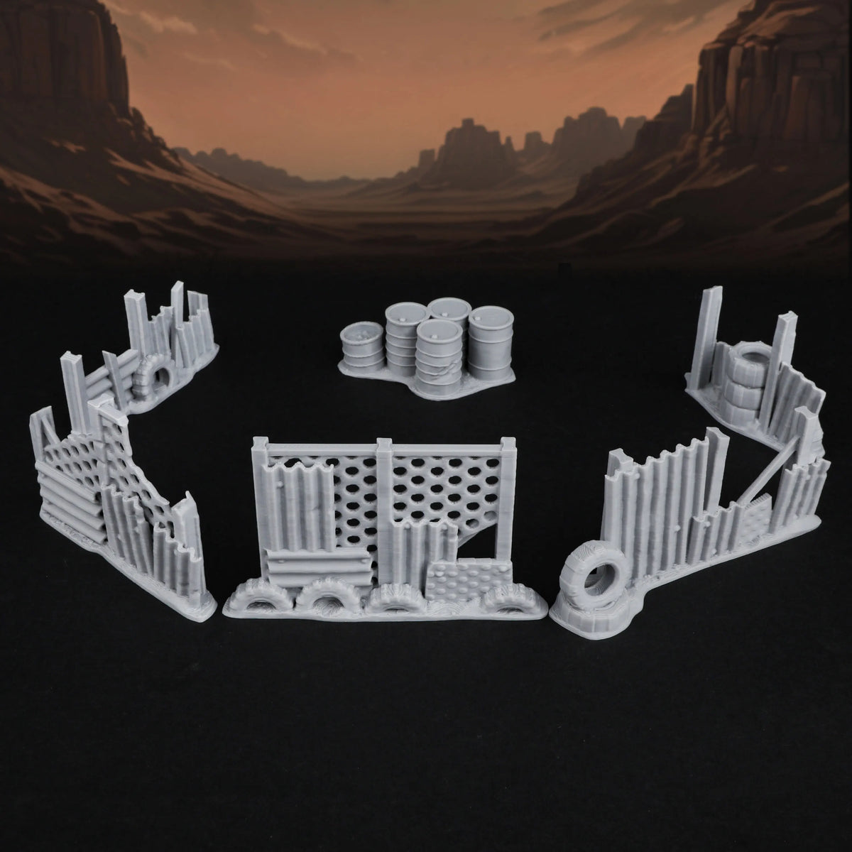 Miniatures Barricades Terrain Set TTRPG Scenery for Tabletop Role-Playing Board Games Compatible with Various Fantasy RPGs