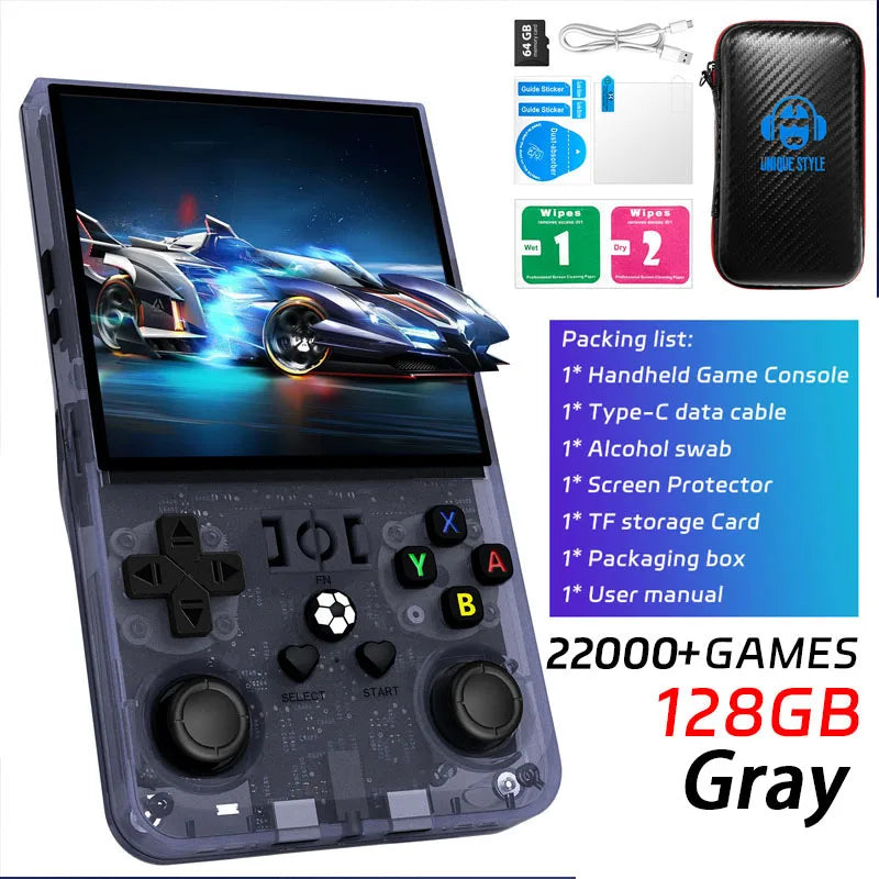 Open Source R36MAX Retro Handheld Video Game Console RK3326 Chip 64/128G 18000+Games Linux System Portable Pocket Game Player