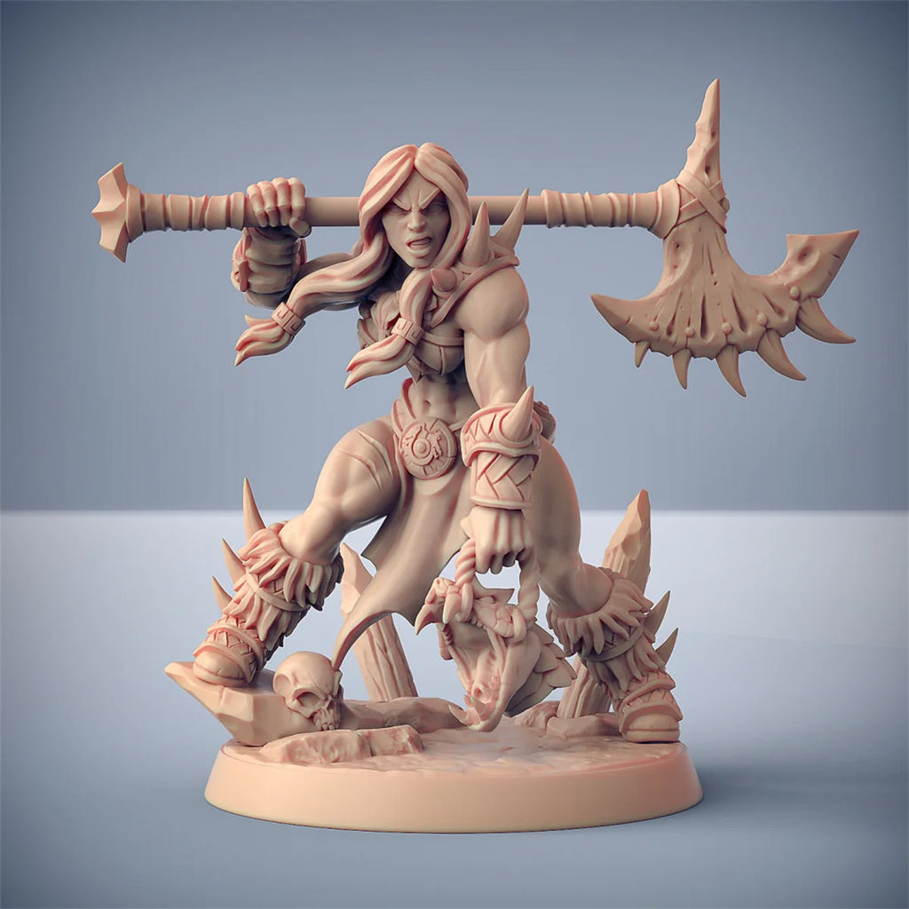 Barbarian Lion Riding Crazy Battle Dragon and Dungeon DND Running Team Board Game Chess Model