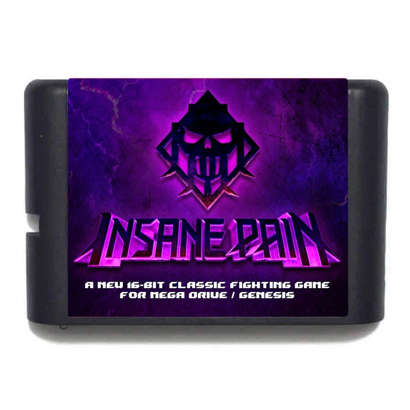 Insane Pain MD 16 Bit Game Cartridge For Mega Drive Genesis Retro Game Accessory