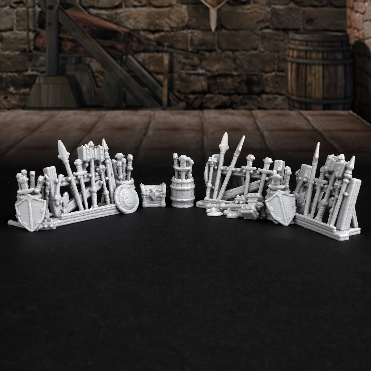 4pcs RPG Miniature Dungeon Equipment Rack for Tabletop Role-Playing Games - Excellent Additions for TTRPG Adventure