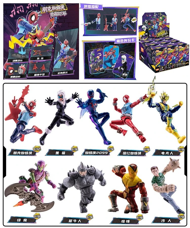 BLOKEES Spider-Man Venom Scarlet Spider Green Goblin Miles Morales Gwen Doctor Octopus Mysterio Scorpion Action Figure Toys Gift