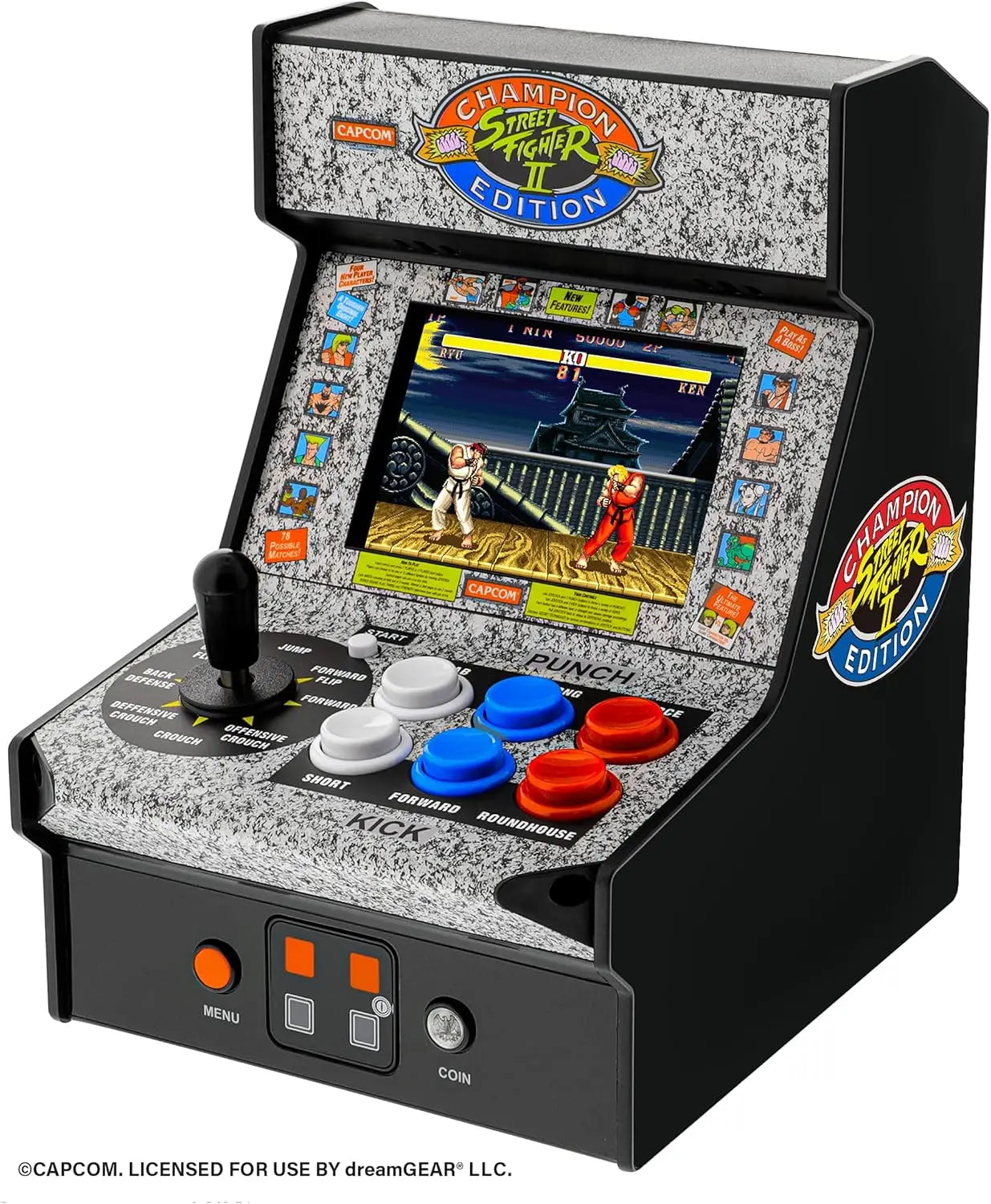 Street Fighter 2 Micro with Multiplayer Link, 7.5 Inch Collectible Arcade Game