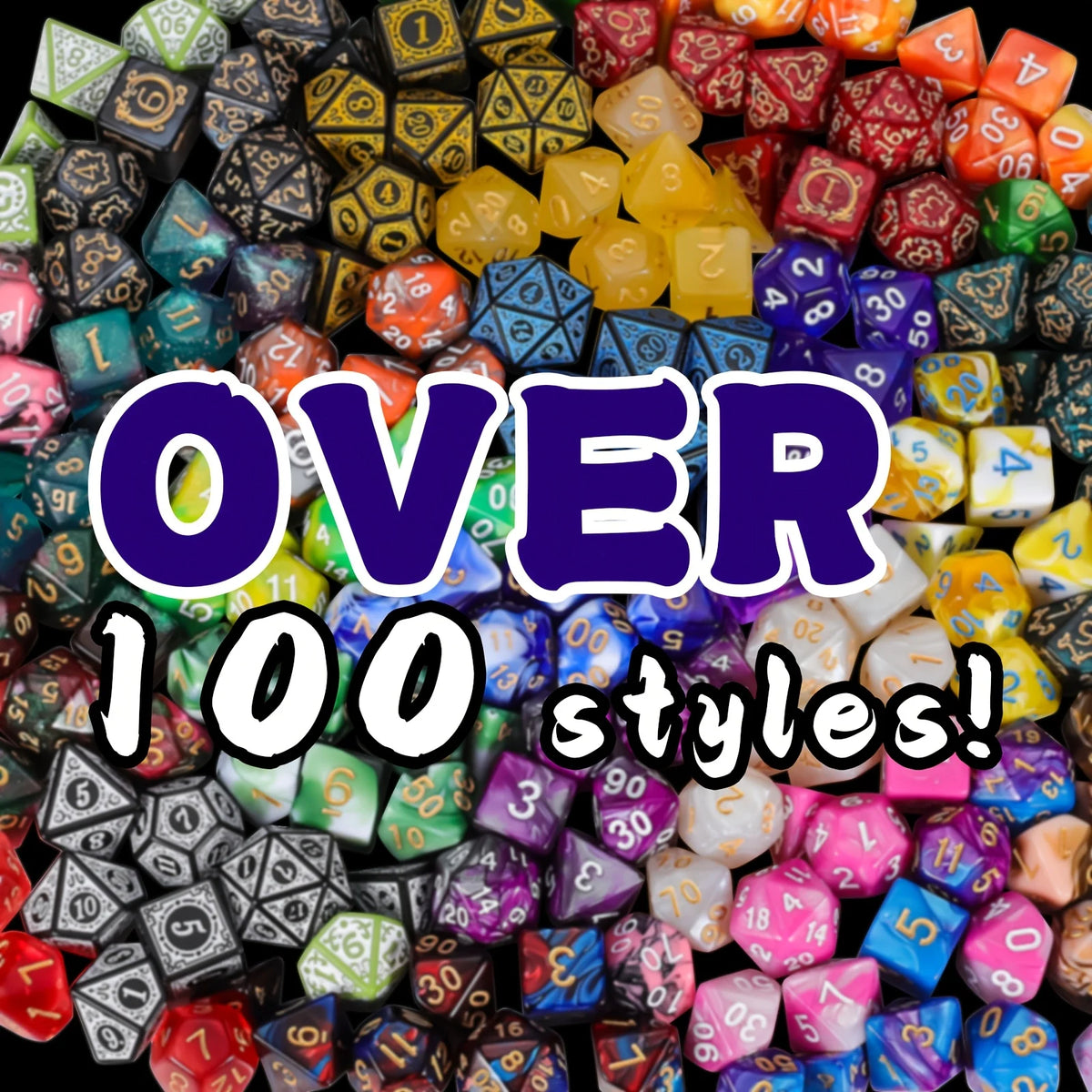 D&D Dice Set 8/40pcs, Including 7/35pcs Polyhedral Dices and 1/5pcs Creative Velvet Bags, for RPG Role-Playing Game