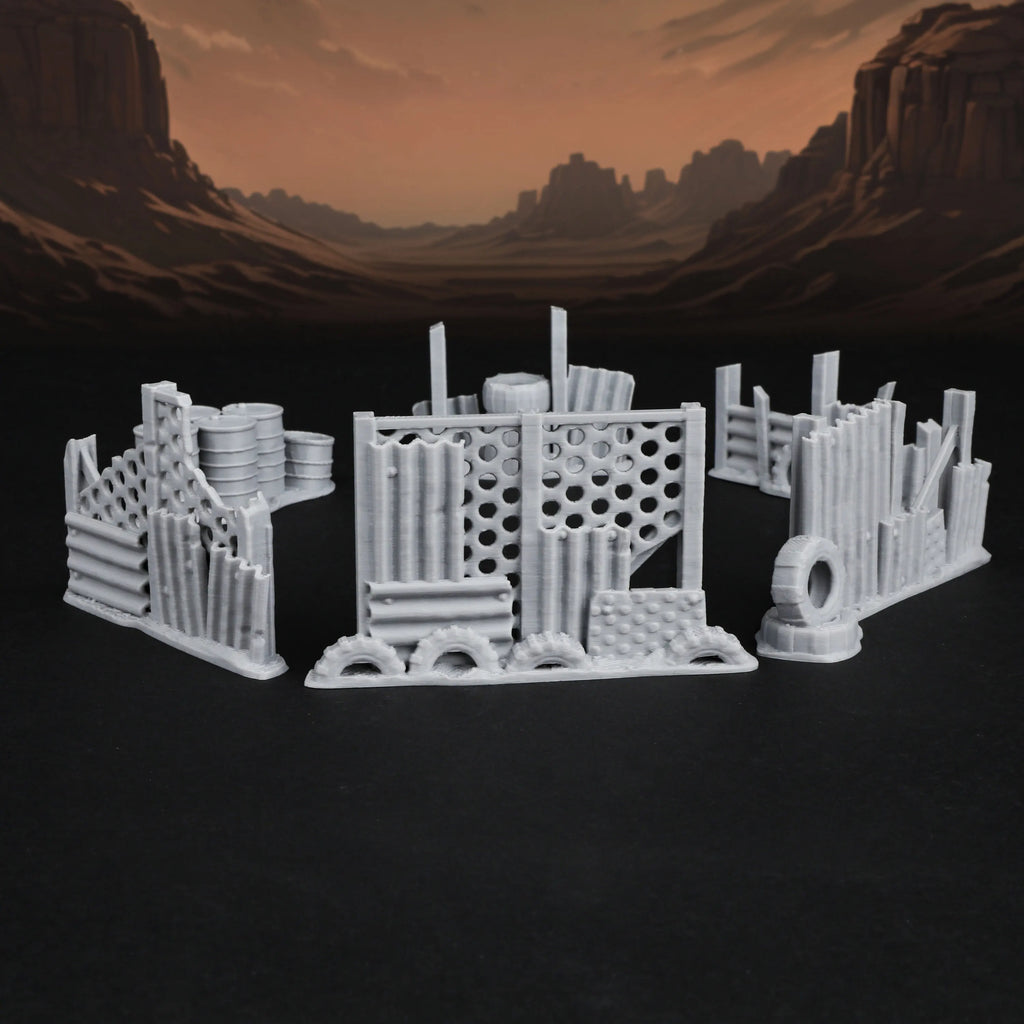 Miniatures Barricades Terrain Set TTRPG Scenery for Tabletop Role-Playing Board Games Compatible with Various Fantasy RPGs