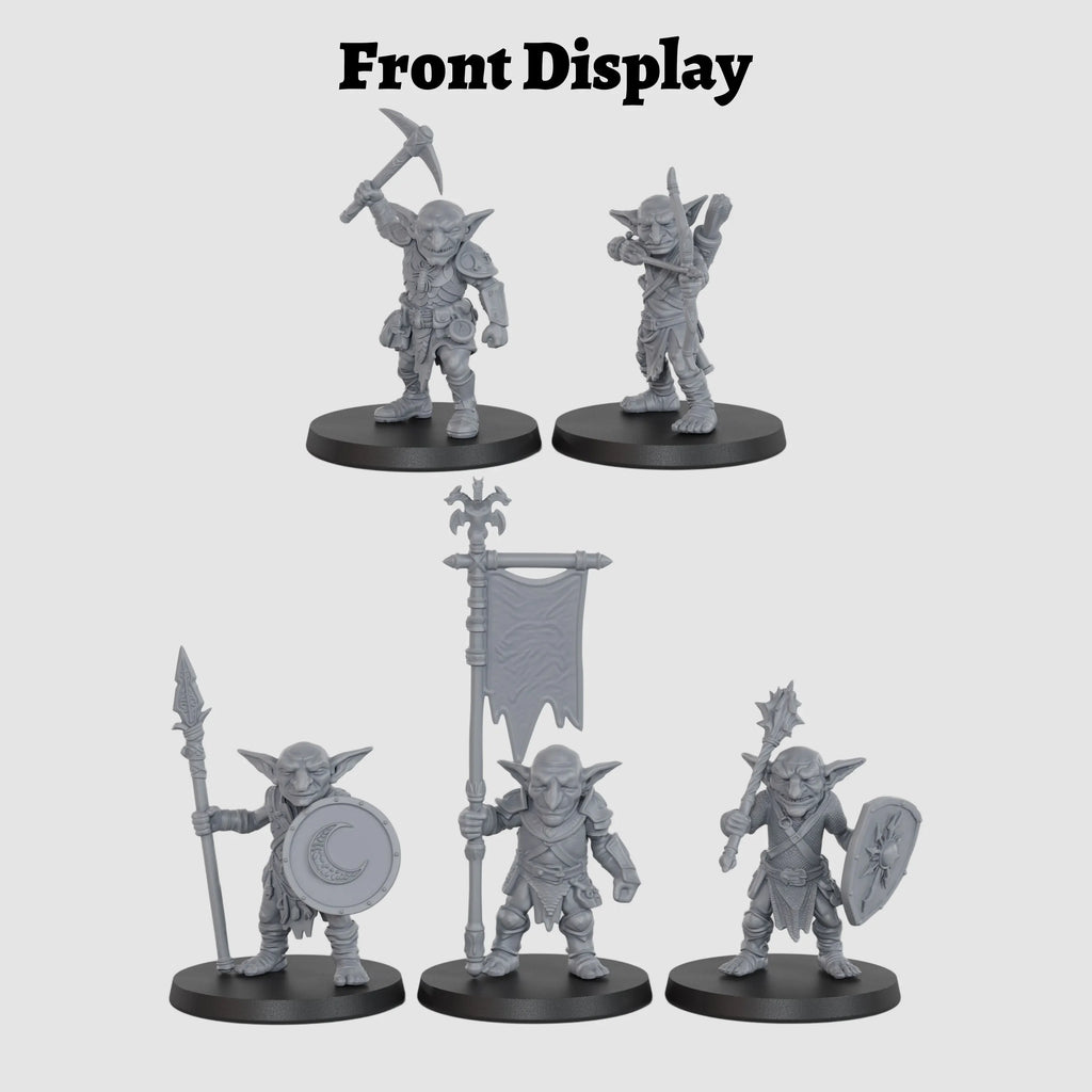 Fantasy Goblin Squad Miniatures - TTRPG Roleplay Figures, Goblin Raiders, Collectible Accessories for Village & Cave Encounters