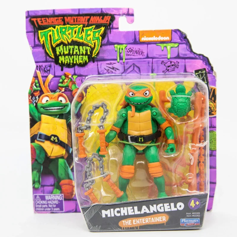 Teenage Mutant Ninja Turtles Action Figures Raphael Michelangelo Joint Movable Table Ornament Collectible Kids Birthday Gifts