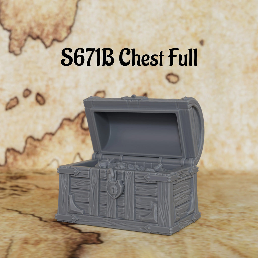 RPG Mimic Chest Miniature Model Set, Fantasy TTRPG Accessory, Hidden Monster Treasure Box for Tabletop Role Play Game Scenes