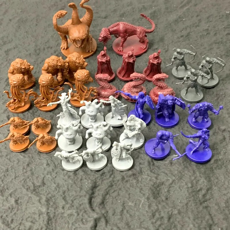 Lot Cave Bear Red Dragon Devil Rogue Cleric Elf Paladin  Monsters Character Board Game Minis