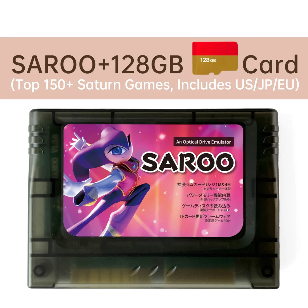 ENJOY SAROO Flashcart Region-free For Sega Saturn Viedo Console 0.8 Firm Support CD-ROM Emulated RAM Card Satiator ODE Fenrir