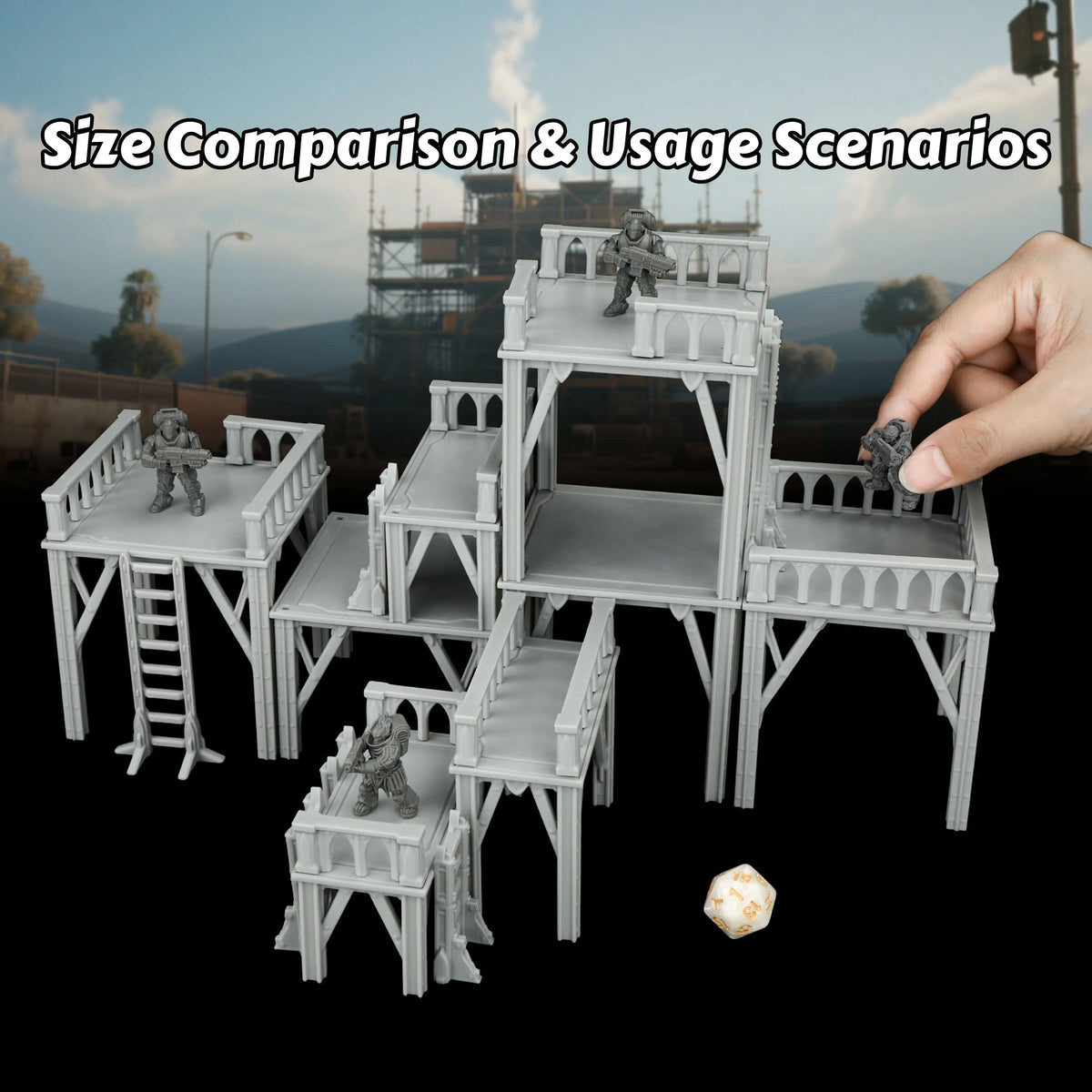 5pcs Heavy Sci-Fi Unit Miniatures - Modular TTRPG Vehicles for Game Scenarios, Easy Assembly Display