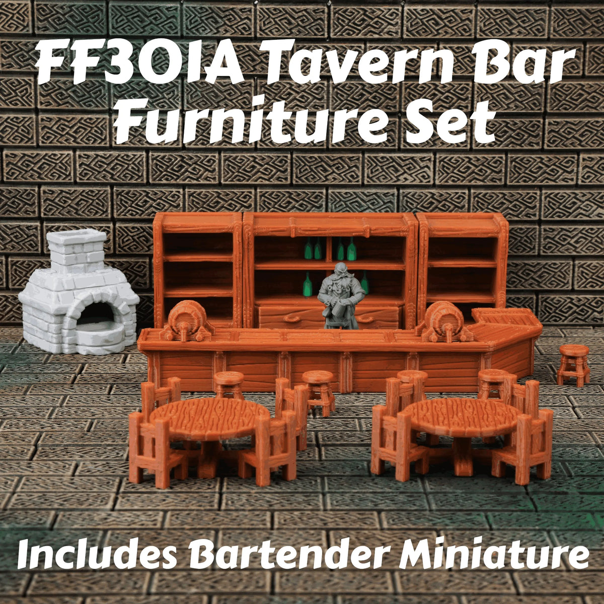 28mm TRPG Tavern Bar Furniture Miniature Terrain Set, Tabletop RPG Scenery Terrain for Fantasy RPG Game