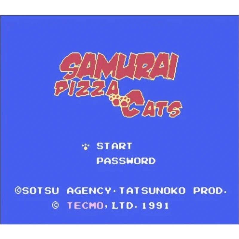 Samurai Pizza Cats Game Cartridge for FC / NES Console 60Pins / 72Pins Video Game Card