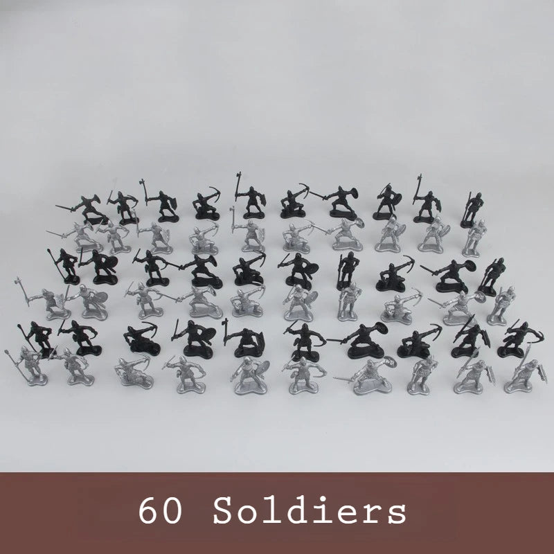 Medieval Military War Warriors Ancient Soldier Chariots Horse Static Figures Models for Children Table War Game