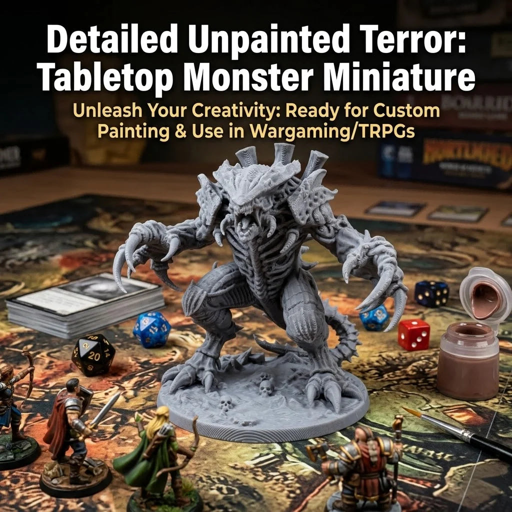 Alien Monster Miniature, TTRPG Style, Tabletop Wargame Figurine, Collectible Sculpture