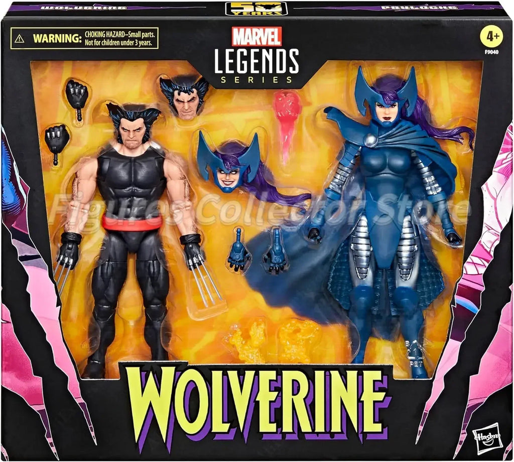 Marvel Legends Series Wolverine and Psylocke 50th Anniversary Comics Collectible 6-Inch 2-Pack Action Figures