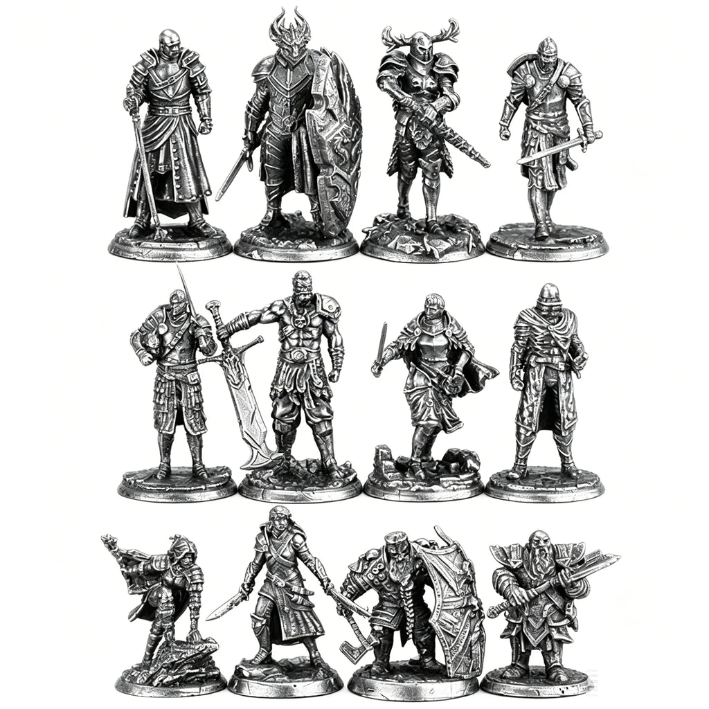White copper  -  table game pieces, can be painted and used in RPG, and Fantasy games