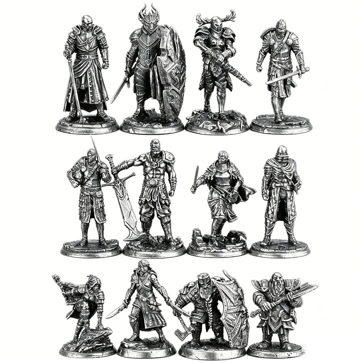 White copper  -  table game pieces, can be painted and used in RPG, and Fantasy games