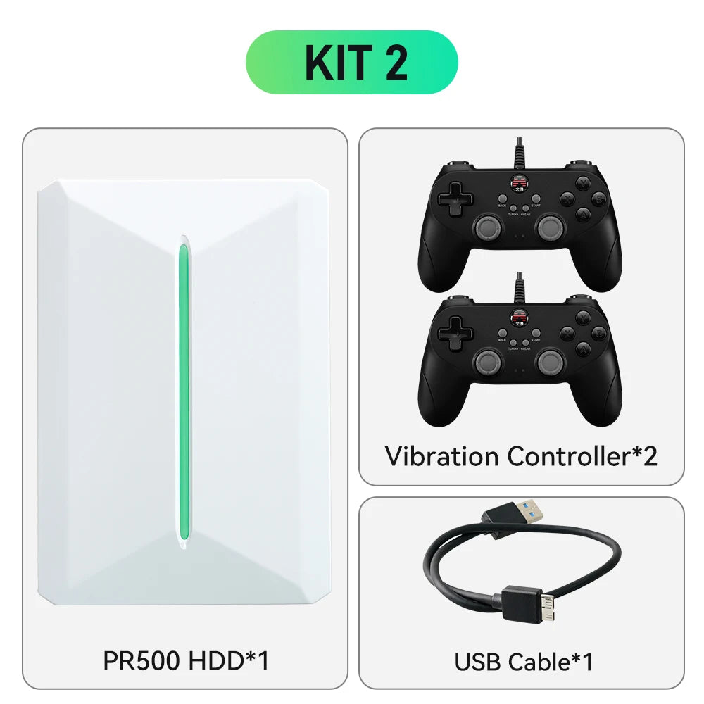 Playnite&Retrobat 500GB Game Hard Drive Consoles Retro Gaming HDD With 38200+Games&49 Emulators Plug&Play for PS3/PS2/PS1/N64