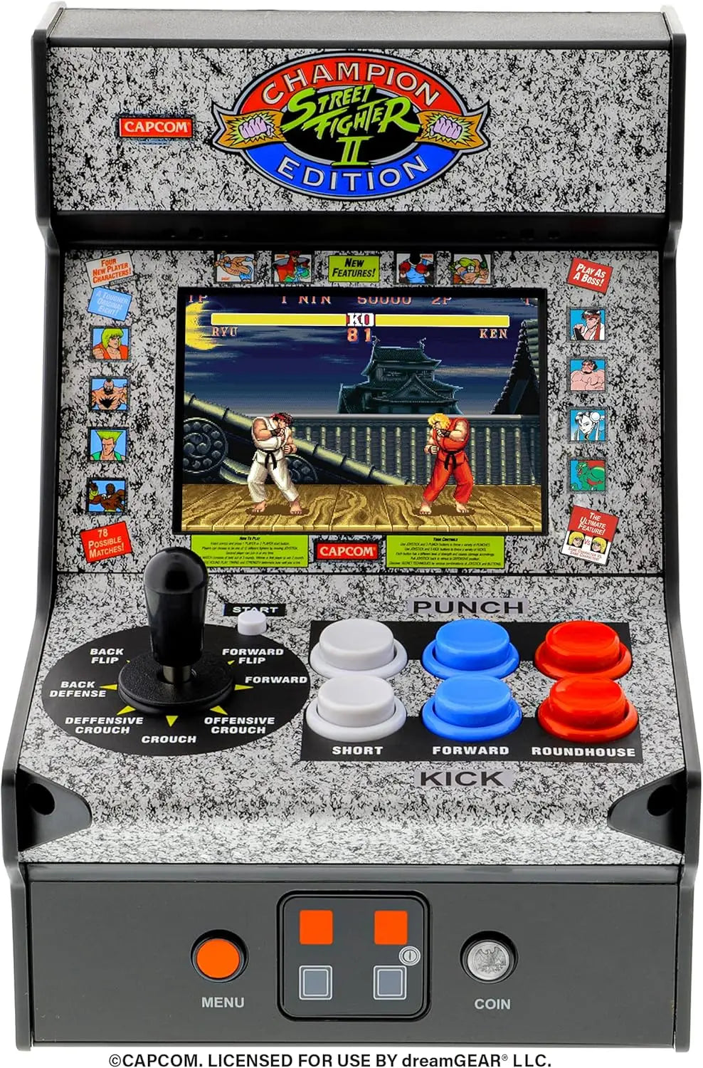 Street Fighter 2 Micro with Multiplayer Link, 7.5 Inch Collectible Arcade Game