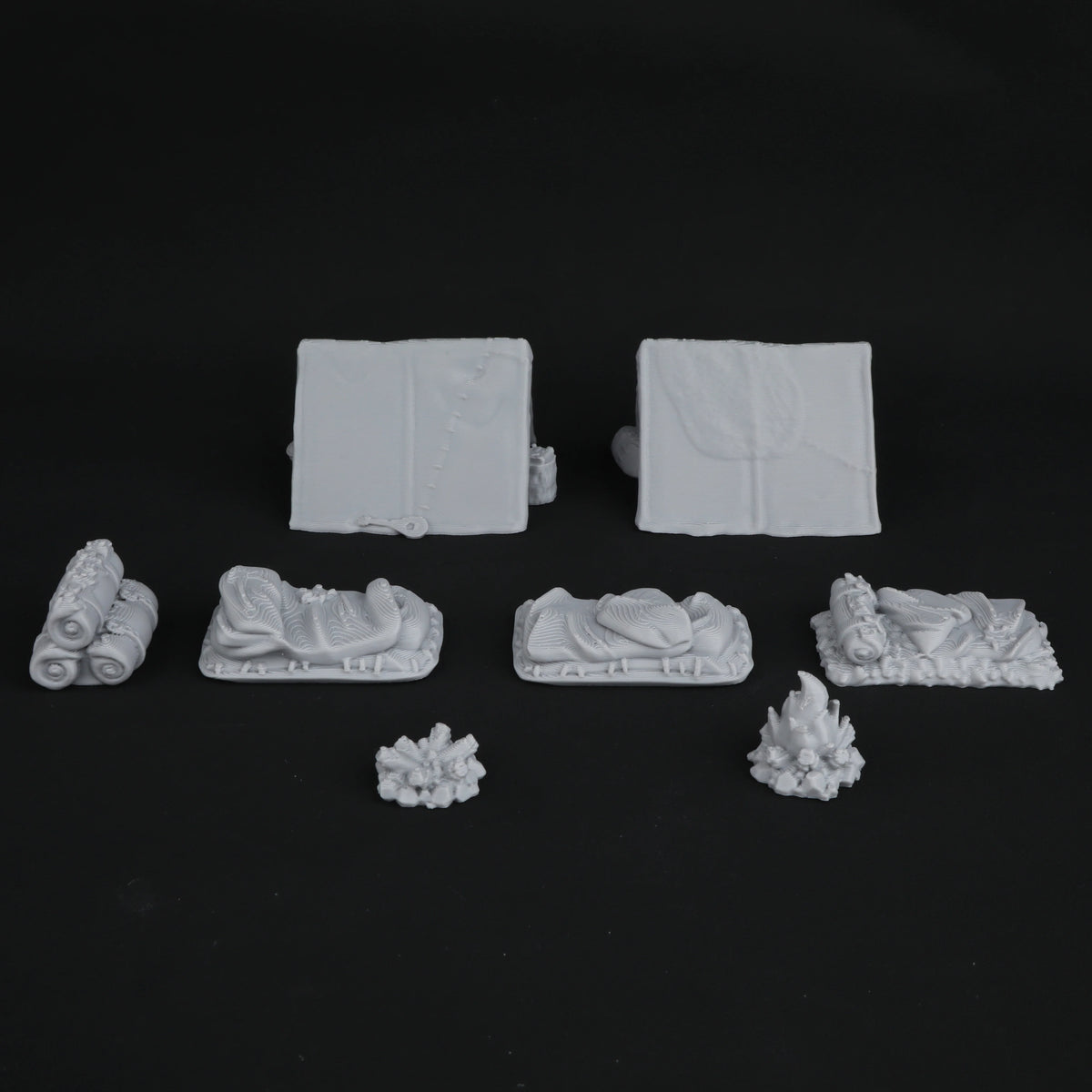 8pcs RPG Adventurer's Camp Miniature Terrain Building Set, Miniature Accessories for TRPG Role-Playing Tabletop Games