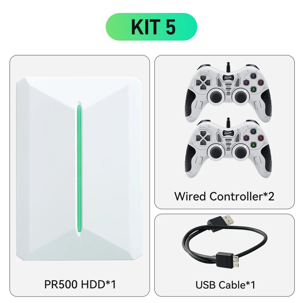 Playnite&Retrobat 500GB Game Hard Drive Consoles Retro Gaming HDD With 38200+Games&49 Emulators Plug&Play for PS3/PS2/PS1/N64