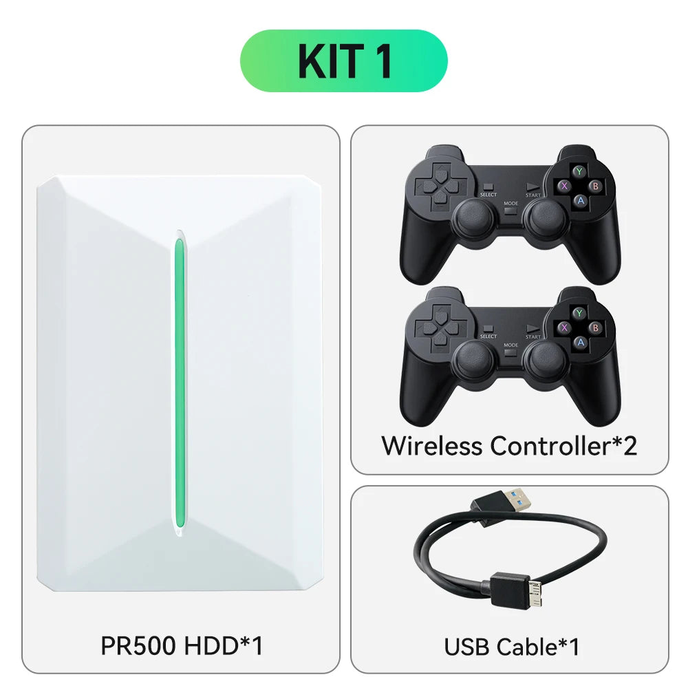 Playnite&Retrobat 500GB Game Hard Drive Consoles Retro Gaming HDD With 38200+Games&49 Emulators Plug&Play for PS3/PS2/PS1/N64